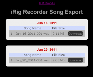 iRig Export Screen Pic