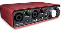 Focusrite Scarlett 2i2 audio recording interface