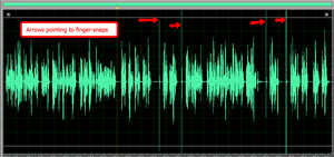 finger snap pic visual cues in voice-over wave form