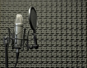 Microphone in Acoustic Booth