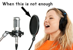 girl with pop filter