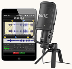 Rode_NT_USB mic connected to an iPad