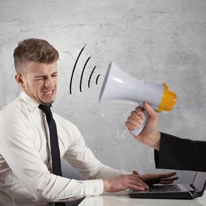 megaphone coming out of computer screen