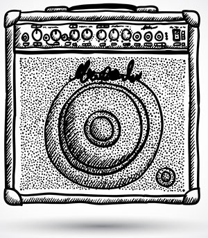sketch of a guitar amplifier