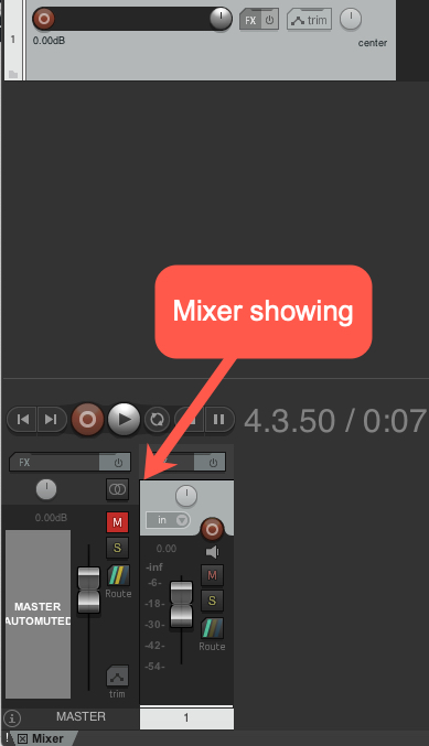 reaper mixer visible