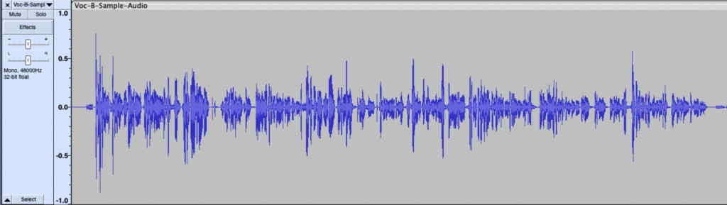 audio waveform showing sufficient input level
