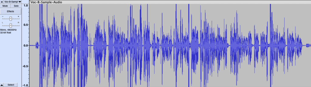 audio waveform showing input level that is too high