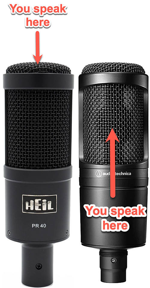 end-address vs side-addres microphones