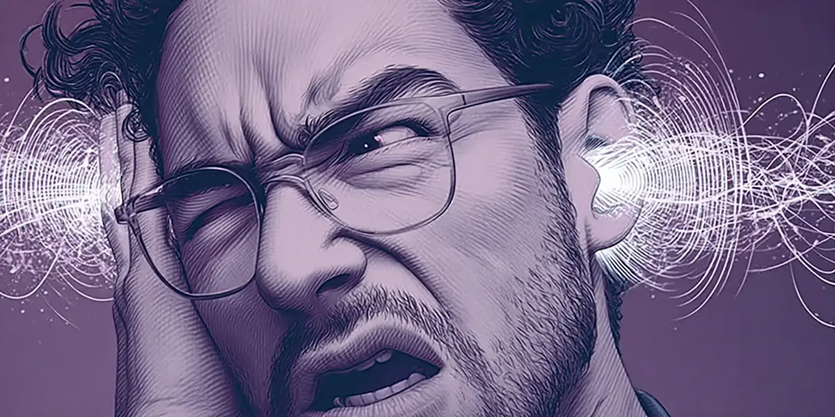 Man listening to poor quality sound